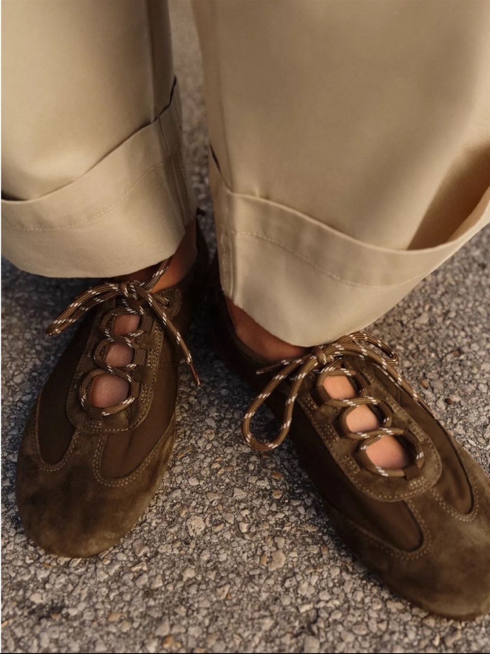 Sheep Leather Sporty Ballet Flats
